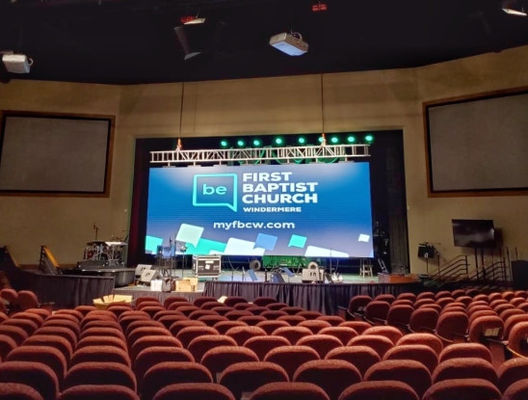 Wewnętrzny pełnokolorowy P3.91 Led Scene Backdrop Screen 64x64 Pixels Video Wall