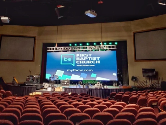 Wewnętrzny kolorowy ekran P3.91 Led Stage Backdrop FCC 64x64 pikseli Ściana wideo