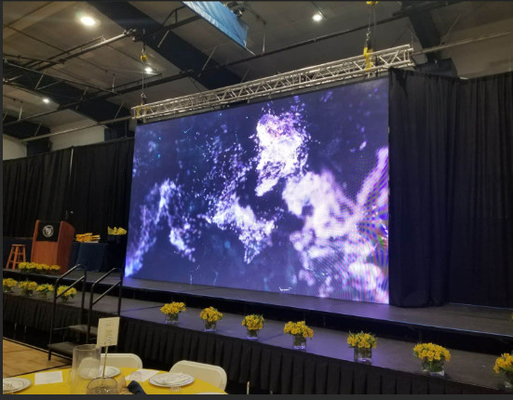 Wewnętrzny kolorowy ekran P3.91 Led Stage Backdrop FCC 64x64 pikseli Ściana wideo