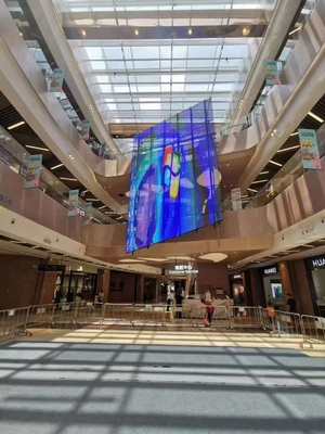 Przezroczysty ekran LED montowany na ścianie / suficie / podłodze do użytku wewnątrz / na zewnątrz