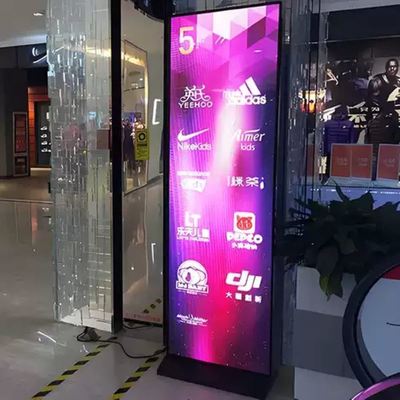 HD Flexible Indoor P2 Advertising LED Poster Video Display Digital Player Portable Wheel Move