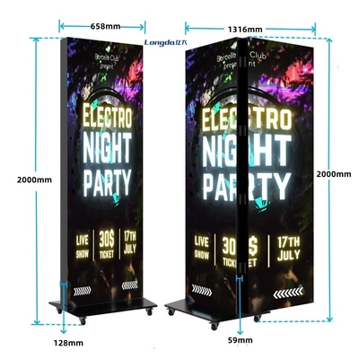 Podwójny HD LED Display Poster Digital Advertising Video Player P1.25 P1.538 P1.86 P2 P2.5 P3