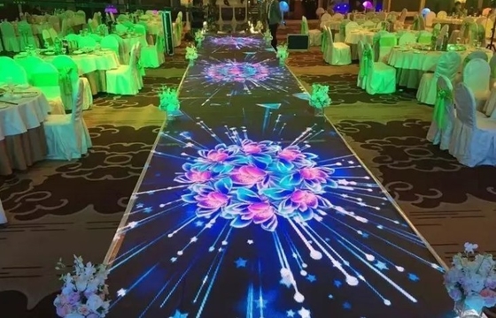 52 × 52 kropki 3840 Hz Kolorowe Led Dance Floor Rental P4.81mm High Refresh