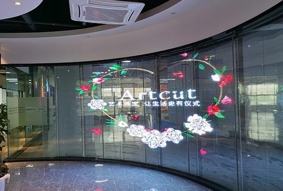 63775 Dots / M2 Led Window Display Signs 1R1G1B ISO14001 See Through