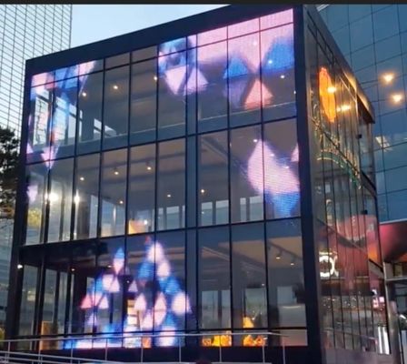 P3.91mm SMD1921 Przezroczysty panel wyświetlacza LED Szklana ściana osłonowa 500 * 1000 mm