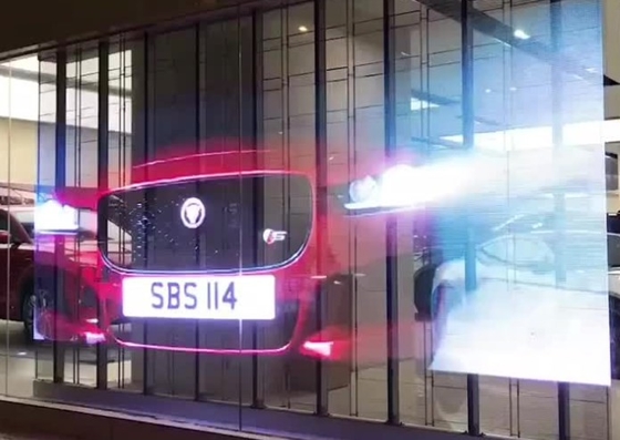 Ekran reklamowy LED o wymiarach 100 x 50 cm z przezroczystego szkła 32873 pikseli ODM FCC