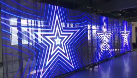 Longda 3840Hz Częstotliwość odświeżania 5000cd/m2 Jasność 1R1G1B Skład LED Transparentny Szklany Ekran LED do wynajmu lub instalacji stałej