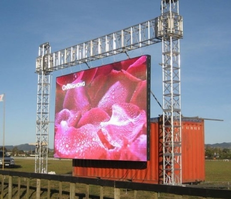 Wysoka lekkość 1R1G1B Zewnętrzne ściany wideo LED Tablica reklamowa P4mm 14bit
