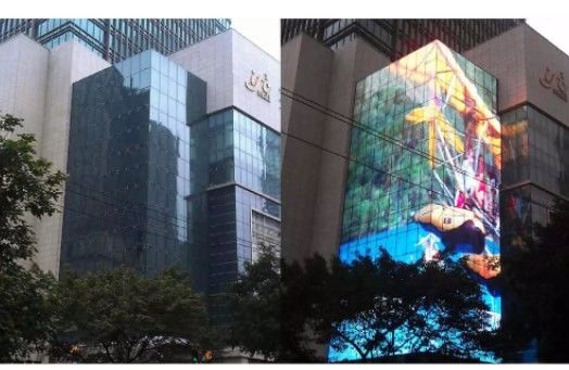 P2.5 Przejrzysty ekran LED ze szkła Zindywidualizowana seria holograficzna LED dla centrów handlowych